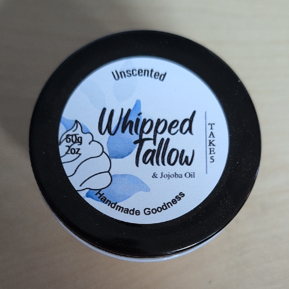 Unscented Whipped Tallow with Jojoba Oil - Black Lid